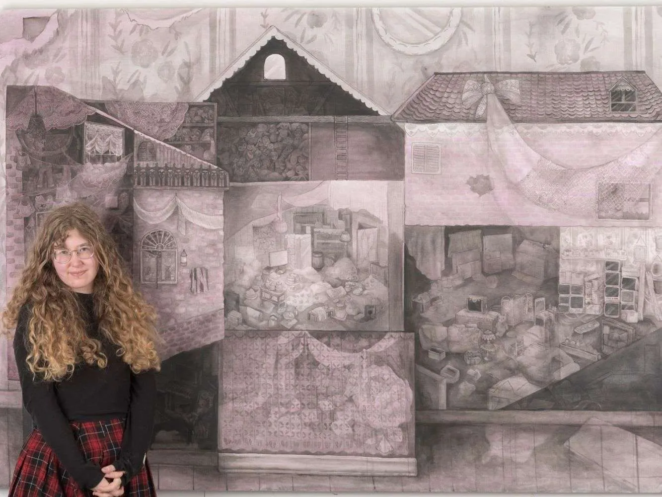 Caroline Hendry Painting Gray's Degree Show