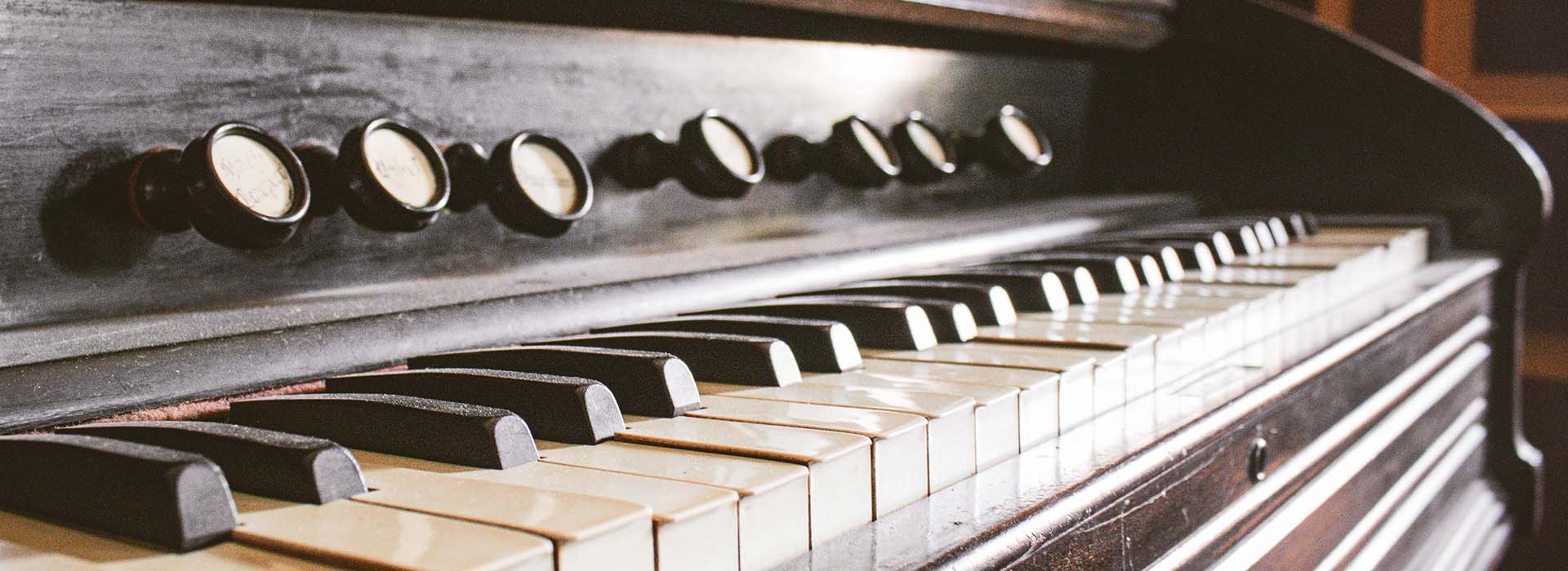 close up of piano keys