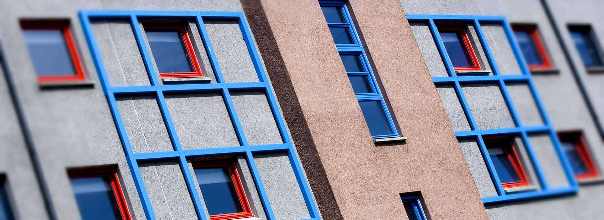 close up of windows at RGU accomodation