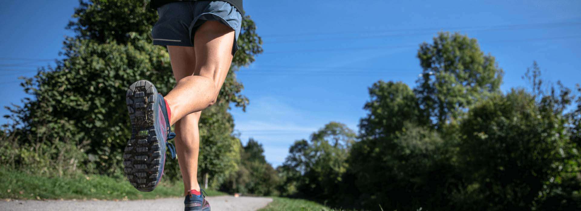 person running through a park
