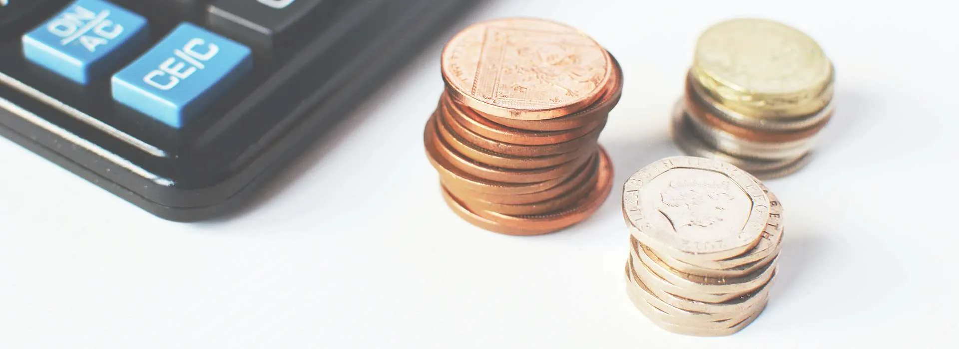 coins and calculator