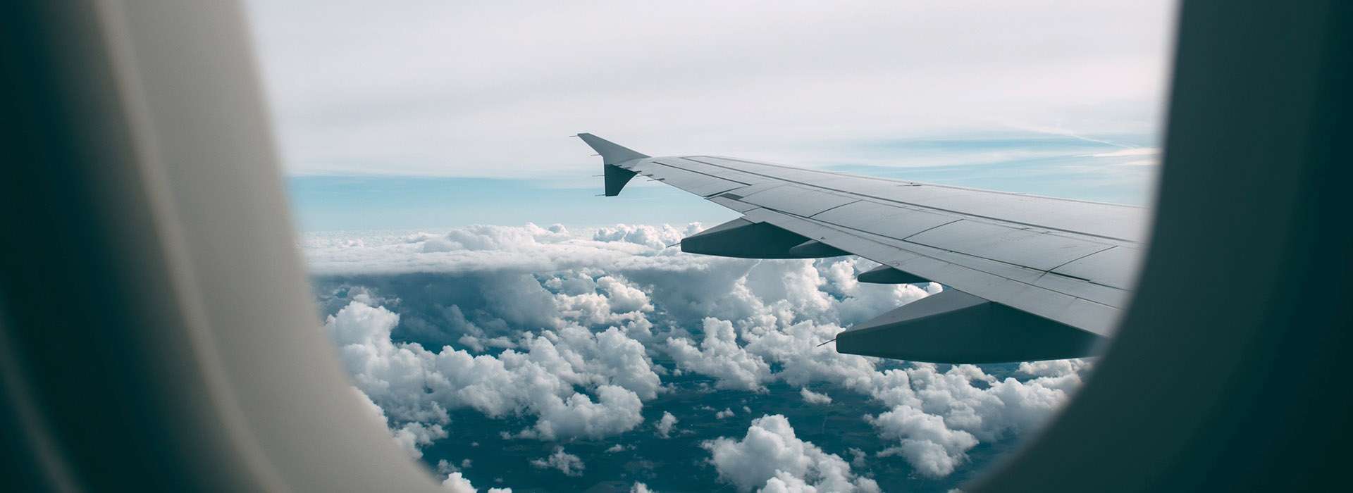 plane wing out of a window
