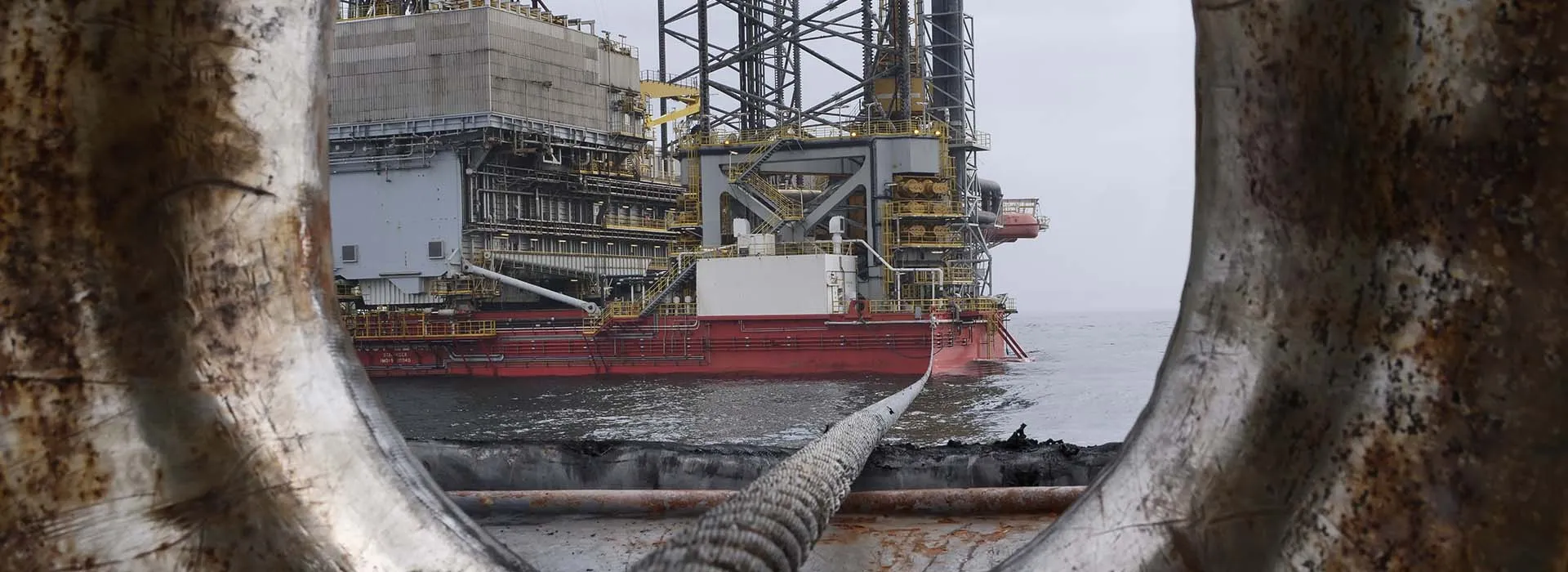 Oil industry with anchor and drill