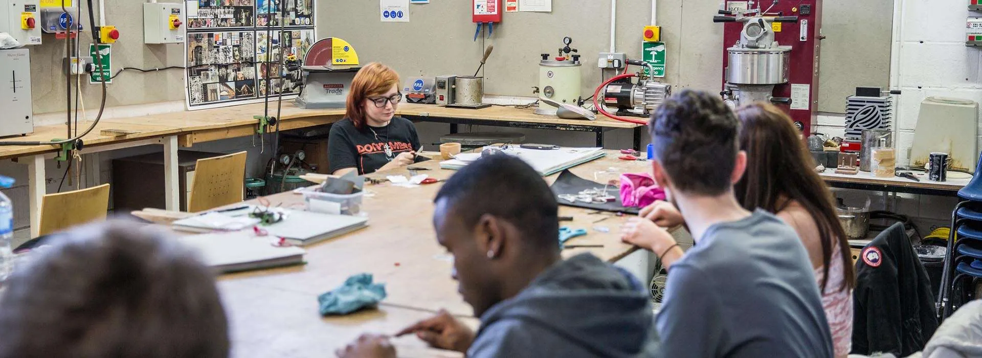 students in print making workshop