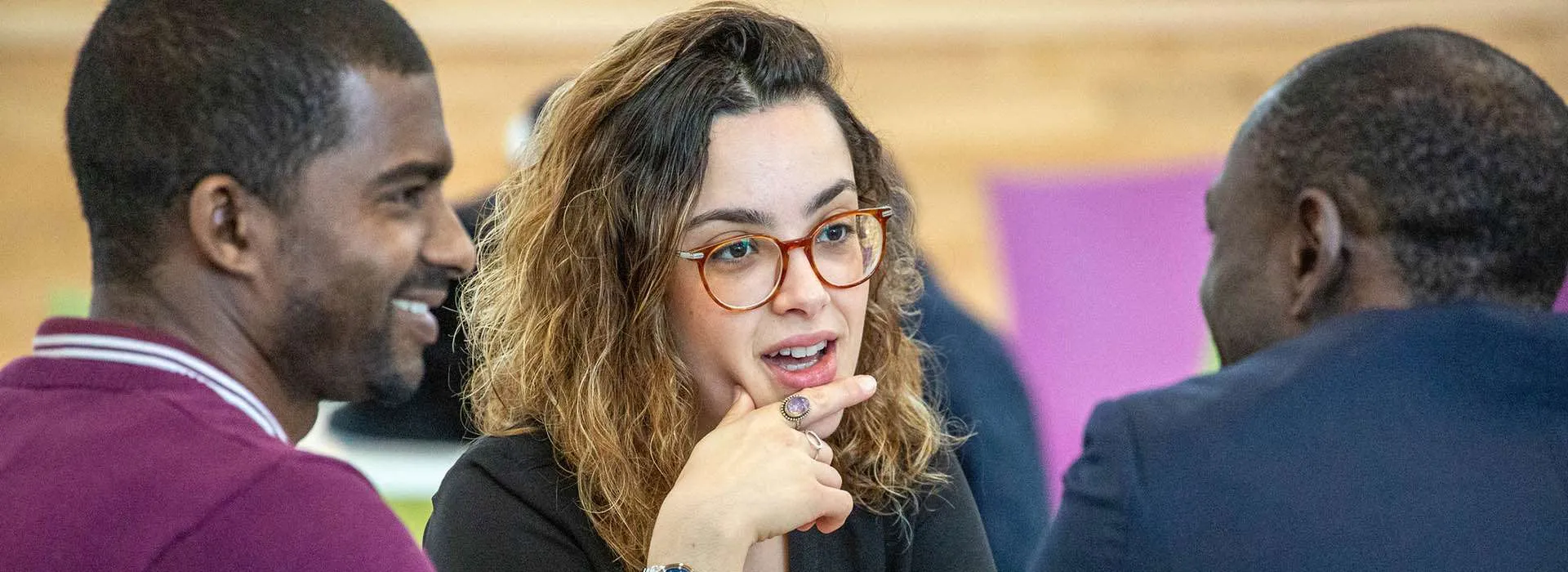 students chatting on RGU campus