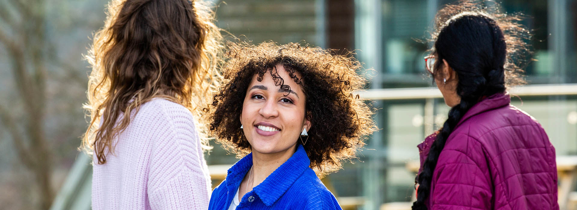 students outside the RGU campus buildings
