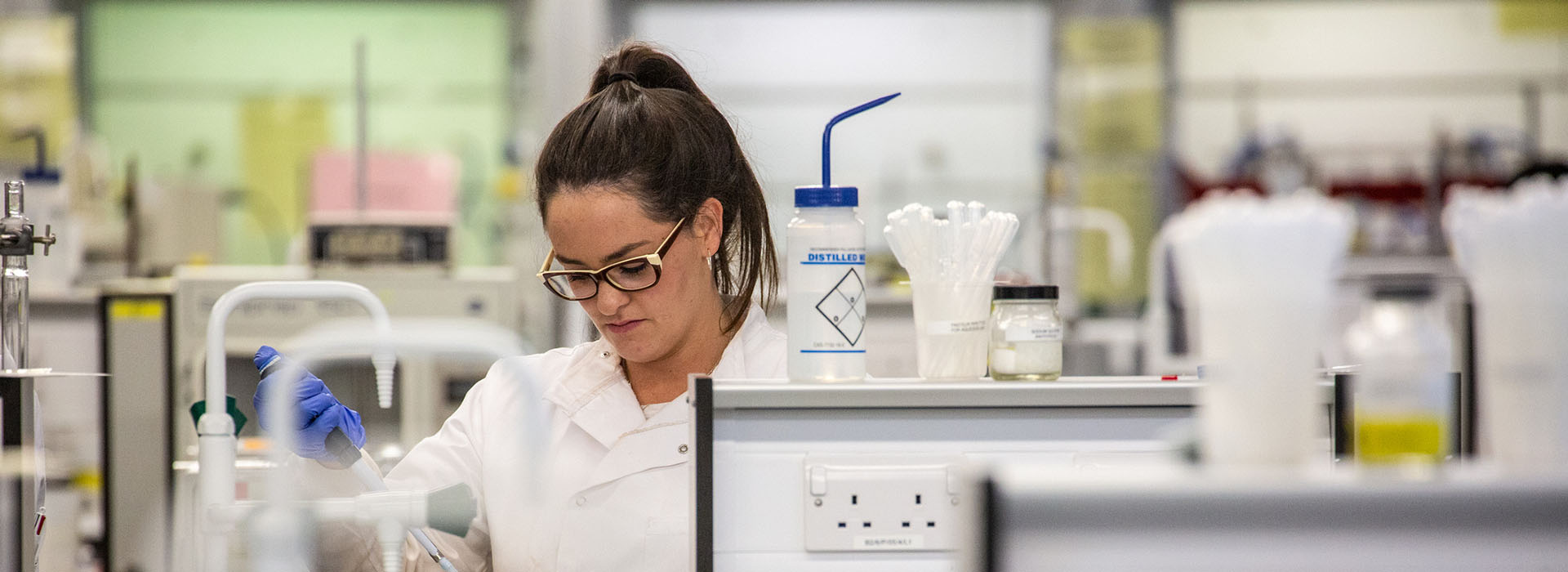 student working in a lab