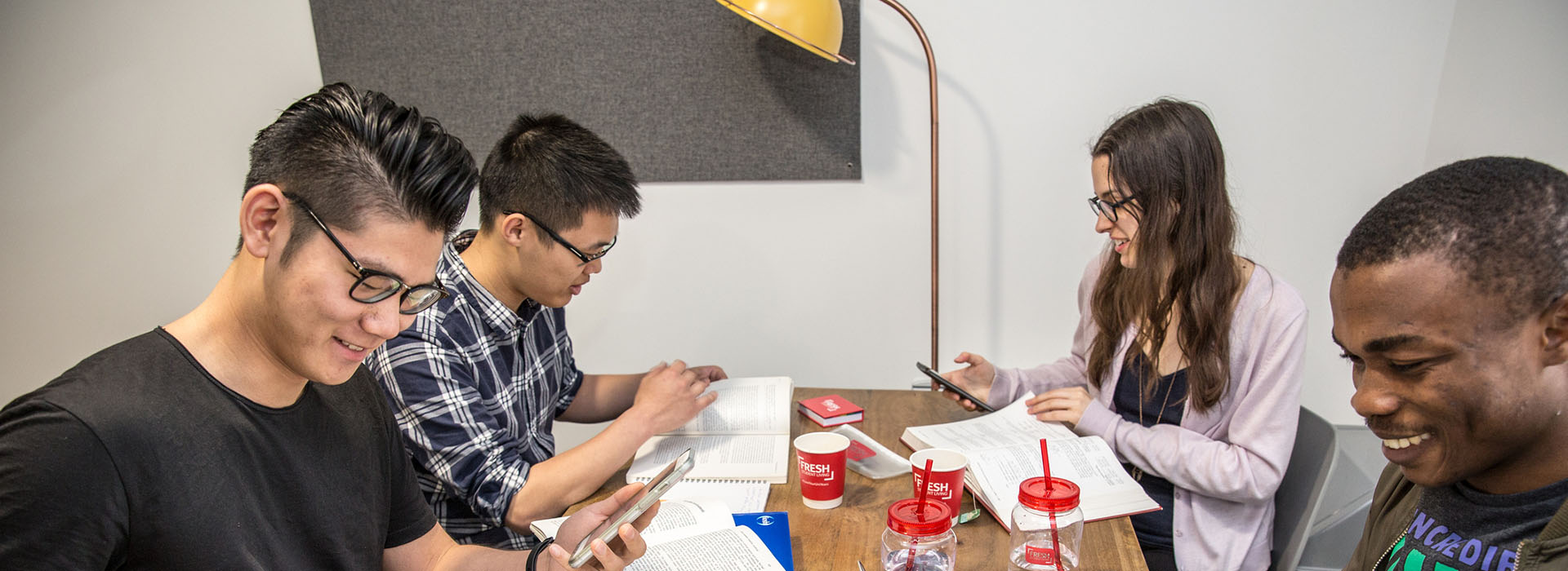 students studying together