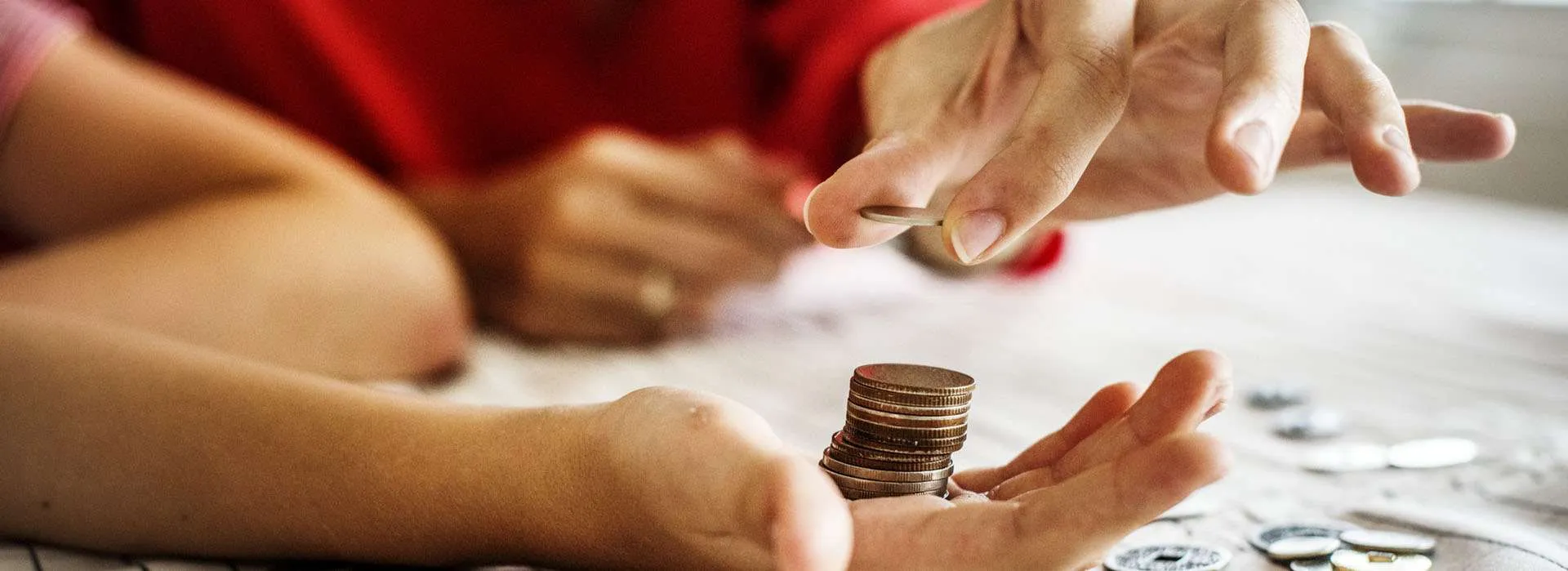 people counting coins