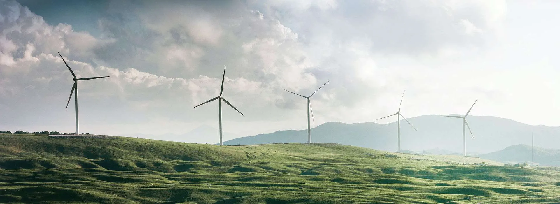 wind turbines on a hill
