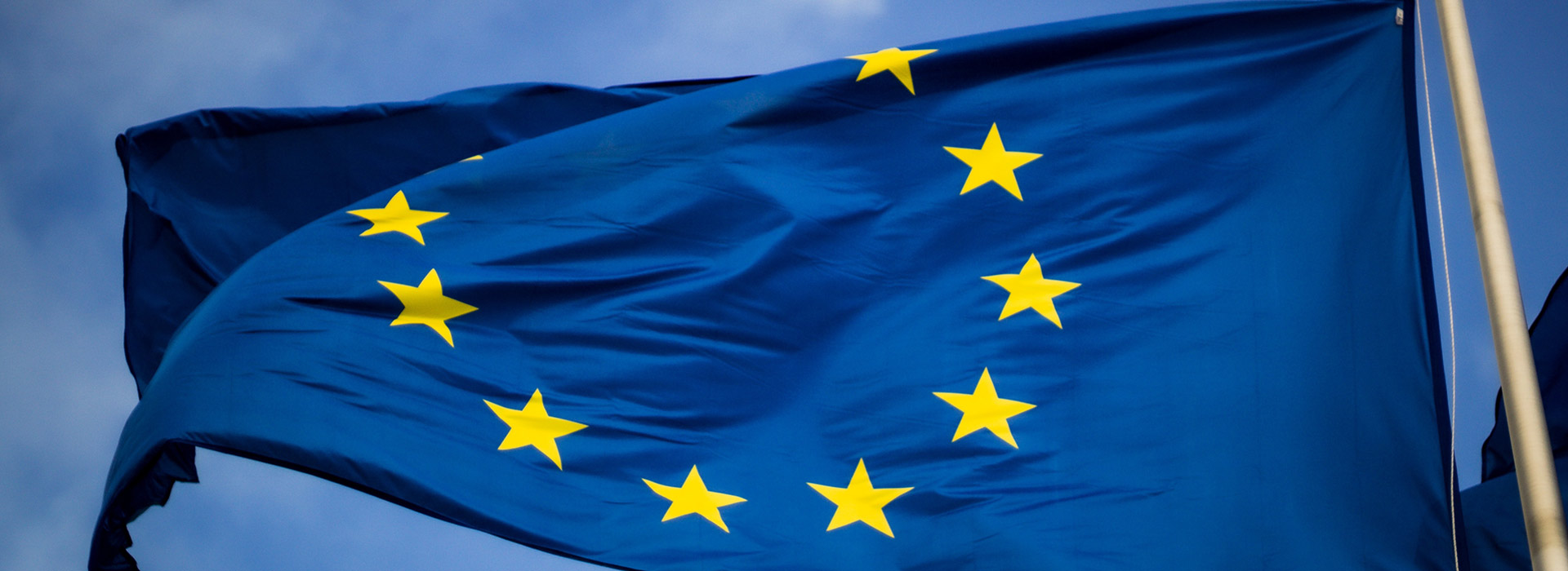 EU flag fluttering in the wind