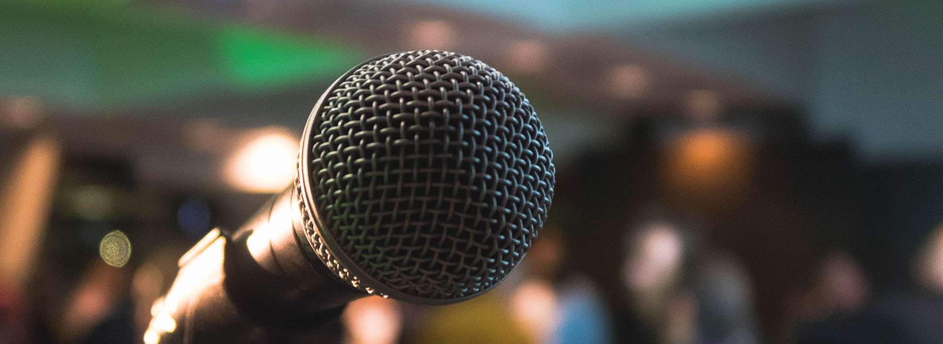 close up of microphone at event