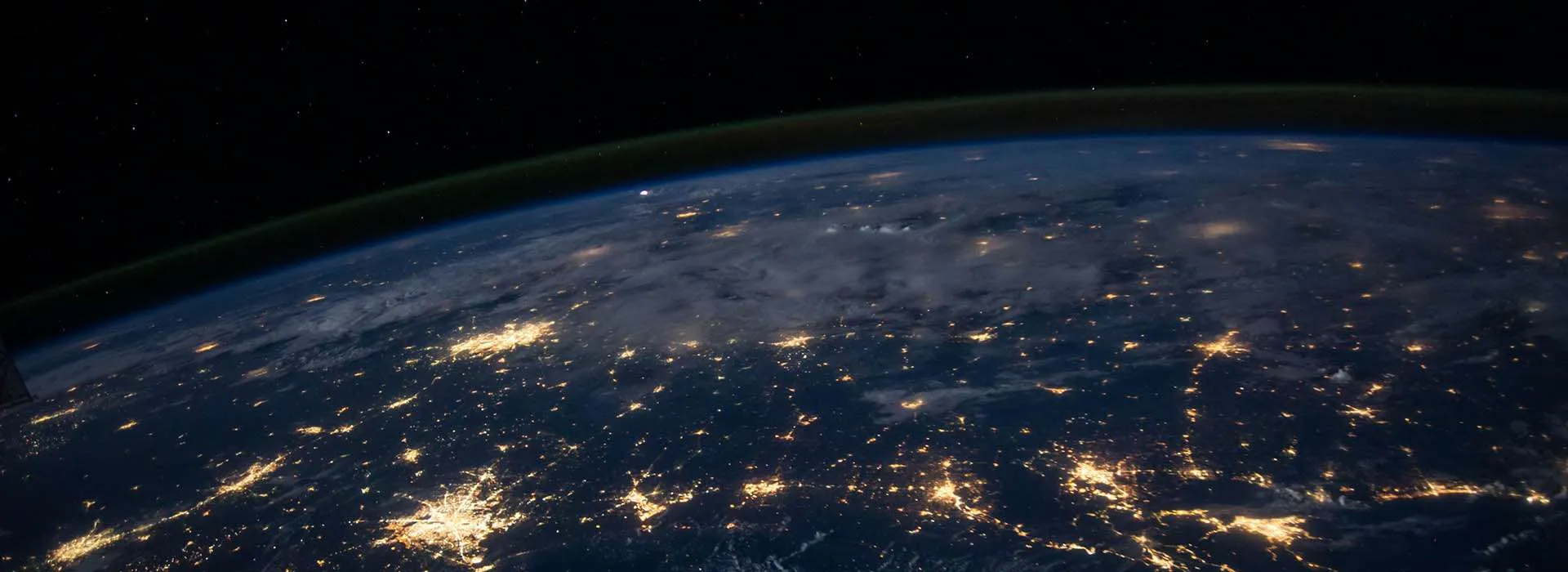 view at night above earth