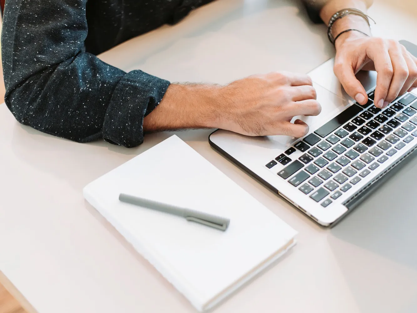 person working on computer