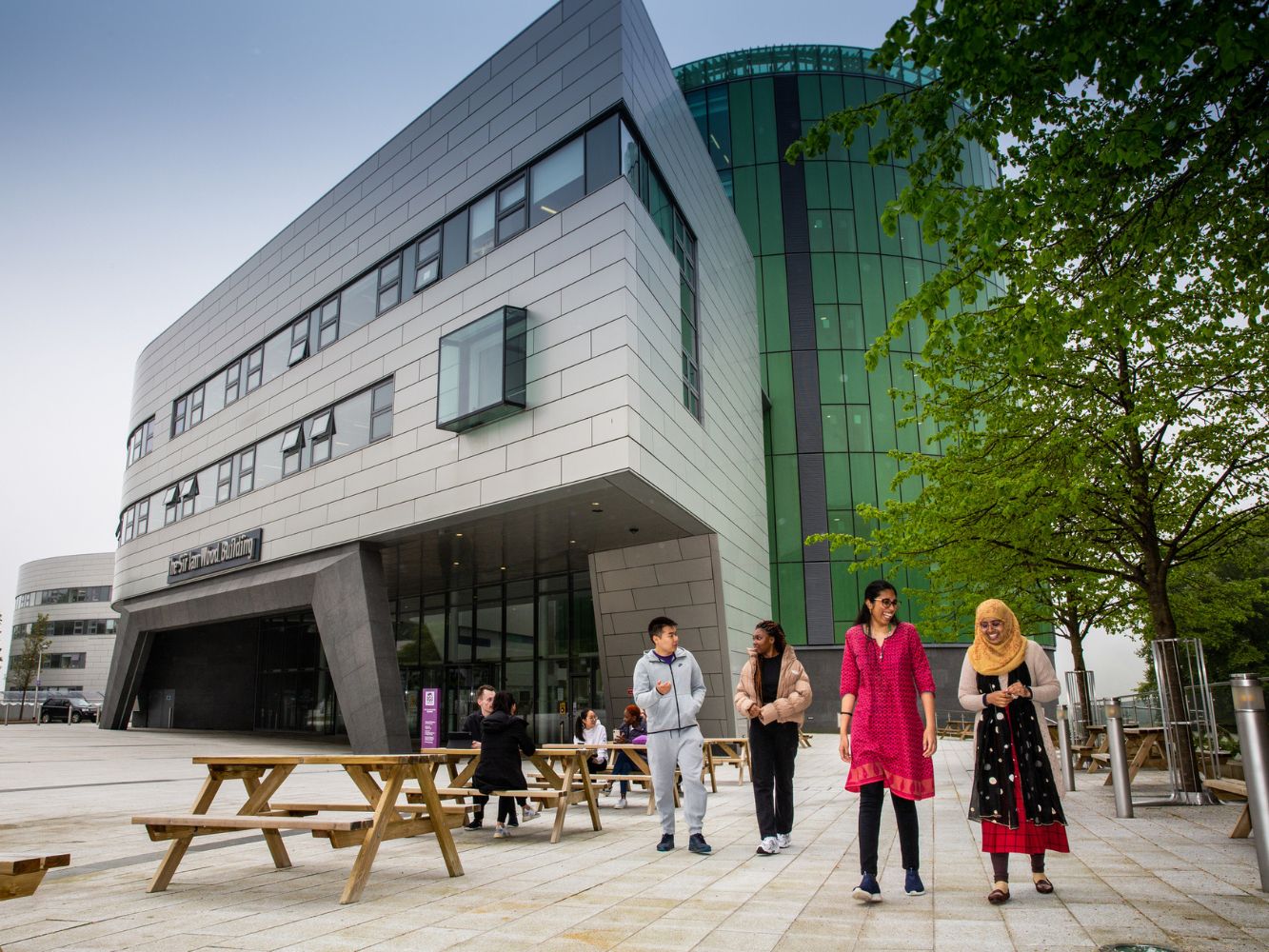 Students walking at RGU's campus