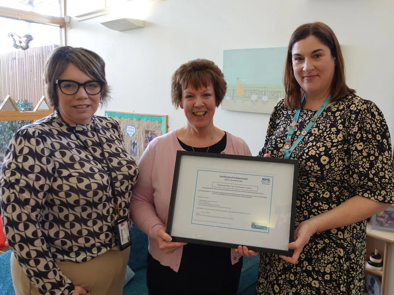 Professor Lynn Kilbride, Deputy Vice-Chancellor (Academic) RGU, Fiona McQueen, Nursery Manager, Treehouse Early Care and Education Centre and Emma Williams, NHS Grampian Advanced Public Health Practitioner