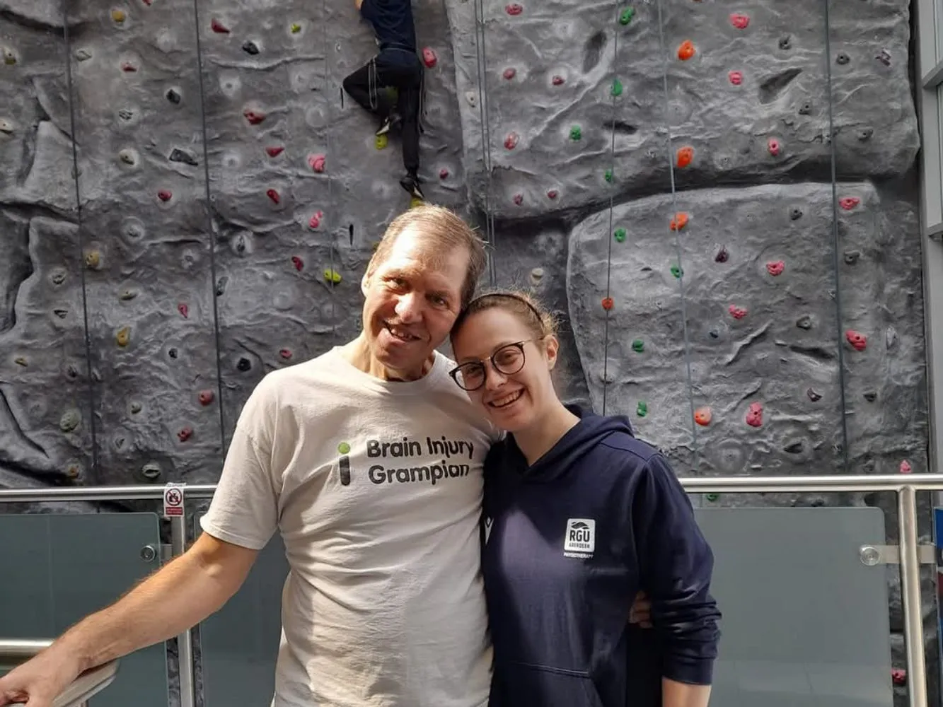 Paul Breen with a student at RGU Sport
