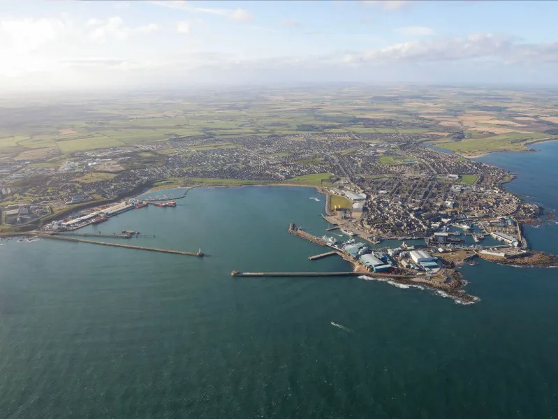 Birdseye view of Peterhead Port