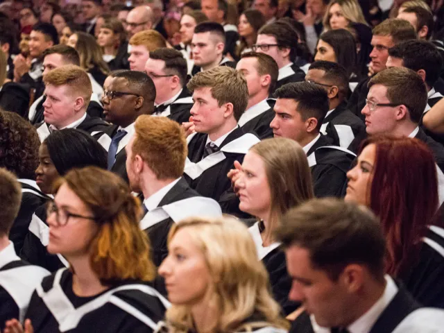 students at graduation