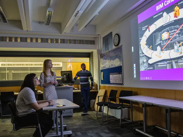 students looking intently at a presentation