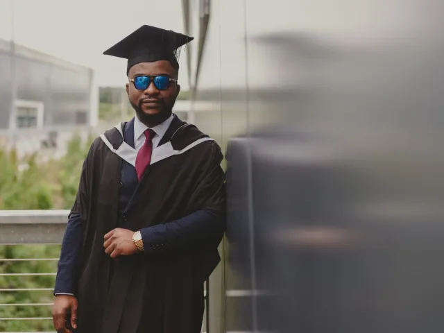 Obiajulu Umeji graduates at P&J Live