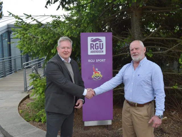 Gary Law and Professor Steve Olivier at RGU