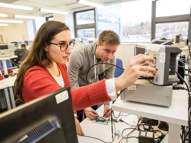 Students in a computing lab