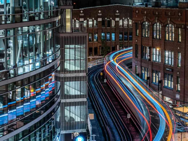 long exposure photo of city road