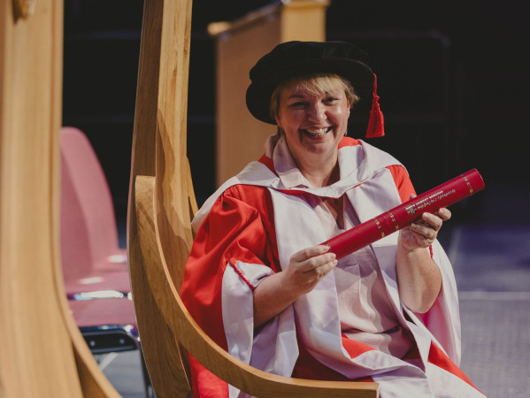 Tracy Nicholls with her Honorary Degree